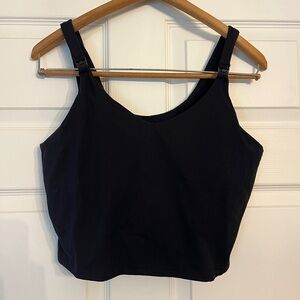 Black Nursing Crop Tank Top